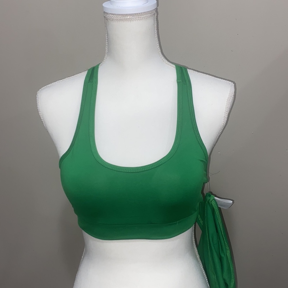 Green 2 piece long sleeve crop top - Picture 4 of 6